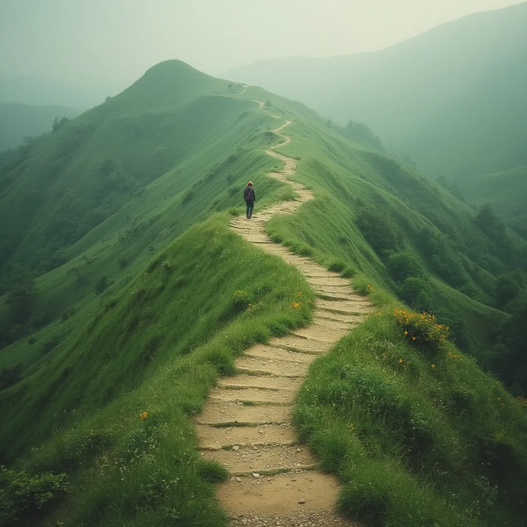 Chemin sinueux dans la nature